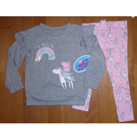 Girls PEPPA PIG Sweatshirt Leggings Set 2T 4T NWT - Picture 1 of 2